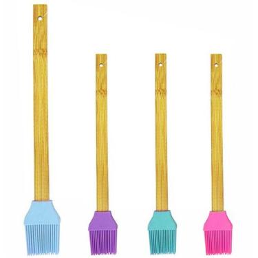 Imagem de Pincel culinario de silicone cabo bambu 30x4cm - FU XING
