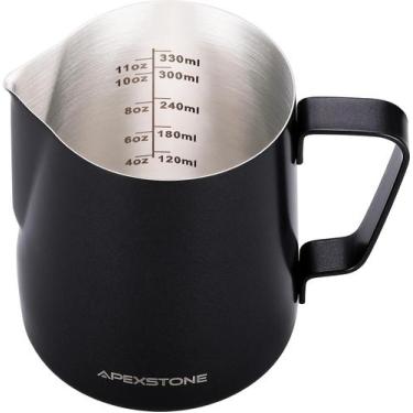 Imagem de Jarro de espuma de leite Apexstone Black 350 ml/12 onças de aço inoxid