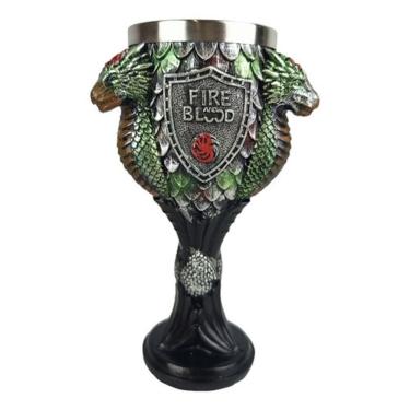 Imagem de Taça Do Dragão 3D Game Of Thrones Em Aço Inox E Resina 180Ml