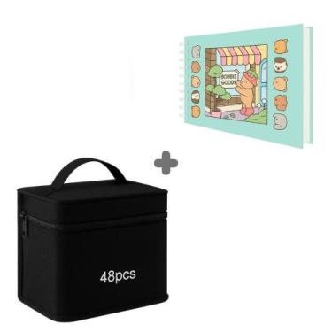 Imagem de 24/36/48/60 Cores Caneta Marcadora Kit Com Ponta Dupla - Lusen, Cadern