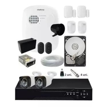Imagem de Kit Alarme Residencial Sem Fio + Kit 2 Câmeras Hd 720p Infra