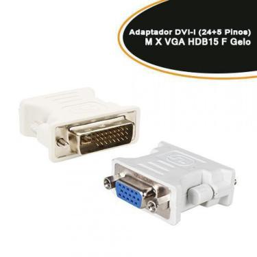 Imagem de ADAPTADOR DVI-I DUAL LINK 24+5 PINOS MACHO PARA VGA FÊMEA = FULL HD 1080P 1080I