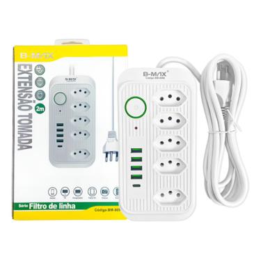 Imagem de Extensão De Tomadas 5 Tomadas + 5 Usb