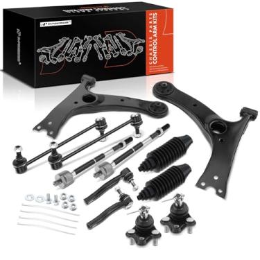Imagem de A-Premium Conjunto Premium Com 12, Braço De Controle Inferior Dianteiro, Barra Estabilizadora, Junta Esférica, Ponteira Interna E Externa Da Direção, Compatível Toyota Corolla 2003, 2004, 2005, 2006