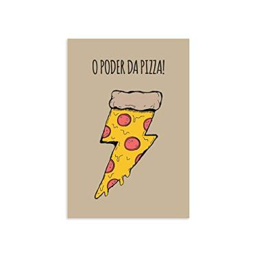 Imagem de Placa Decorativa MDF Frase O poder da Pizza 20x30cm