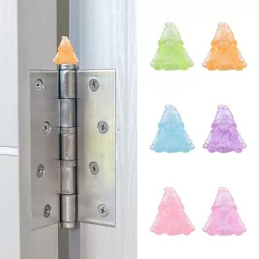 Imagem de UFURMATE 8 peças de cabeça de dobradiça de goblins de Natal decoração de casa que brilha no escuro gnomo dobradiça ímãs ornamentos de arte fofa estatueta de anão para dobradiças