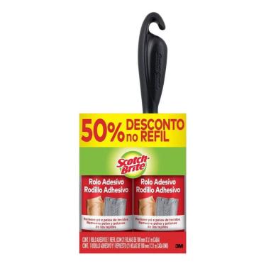 Imagem de 2X Pack Rolo Adesivo Tira Pelos Scotch-Brite 100Mm X 3,1M 21