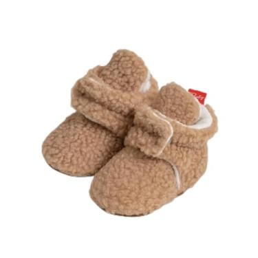 Imagem de Botas quentes de algodão para bebês recém-nascidos, meninas, meninos, primeiros andadores, meias macias, antiderrapantes no tornozelo, Caqui, 12-18 Months Toddler