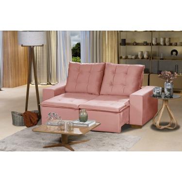 Imagem de Sofá 3 Lugares 1.90 Mt Com Molas Retrátil E Reclinável Rose