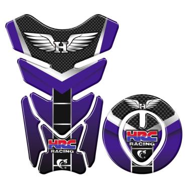 Imagem de Protetor Tanque E Bocal Adesivo Moto Honda Racing Até 2017 Azul