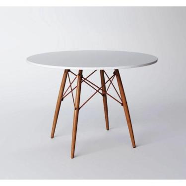 Imagem de Mesa Eiffel Wood Cobre Tampo De Madeira 90cm Tampo:Branco