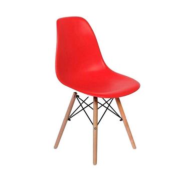 Imagem de Conjunto Mesa Eames Branca 120cm + 4 Cadeiras Vermelha
