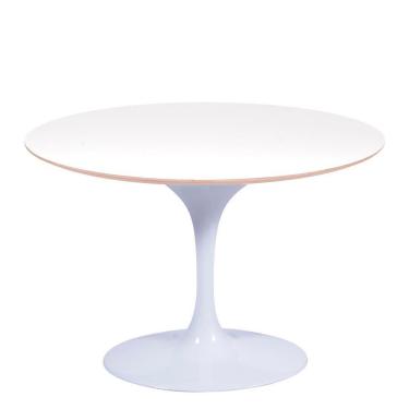 Imagem de Mesa Saarinen Oval Fórmica Branca 198x122cm - Base Branca