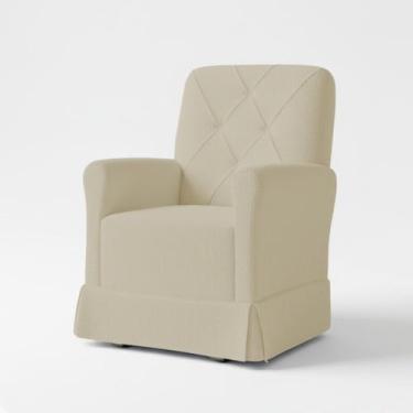 Imagem de Poltrona de Amamentação Balanço com Puff Serena Boucle Bege Natural - 