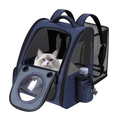 Imagem de Mochila Bubble Cat, Mochila expansível para gatos, mochila respirável para animais de estimação para gatos médios, gatinhos e filhotes pequenos, grande espaço, bolsas portáteis Mochila dobrável para