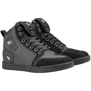 Imagem de KEMIMOTO Sapatos de motocicleta com salto grosso, equipamento de proteção, casual, antiderrapante, para motociclista, botas masculinas, Preto, 44