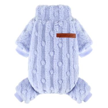 Imagem de Suéter para cães pequenos, meninos e meninas, pulôver de gola rolê, roupas quentes e grossas, casaco de lã para clima frio, pijamas chihuahua yorkie, macacão para cachorrinho macho, feminino, azul