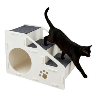 Imagem de Rrlihjgu s Para Cão Atingir a Cama,Antiderrapante Para Animais De Estimação - Rampa Casinha Com 4 Degraus,Para Cães e Gatos de Todos os Portes Para Cama Sofá
