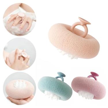 Imagem de Generic Esponja De Banho Sucção Ultramacia Com Girassol 2 Em 1, Esfoliante Copo, Bucha (Ciano Claro, Nude, Rosa E Roxo)
