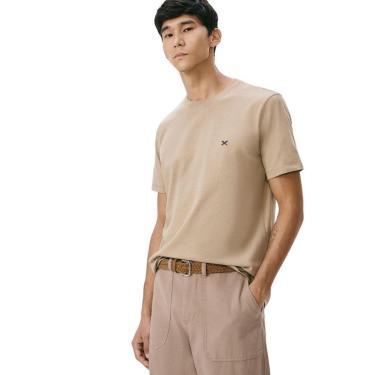 Imagem de Camiseta Hering Básica Masculina World Com Bordado Marrom-Masculino