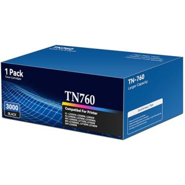 Imagem de haikyuu TN760 TN 760 Cartucho de toner compatível com Brother TN760 TN-730/TN-760 Toner para impressora Brother HL-L2350DW MFC-I2750DW MFC-l2710DW HL-L2370DW DCP-l2550DW HL-L2395DW, 1 preto