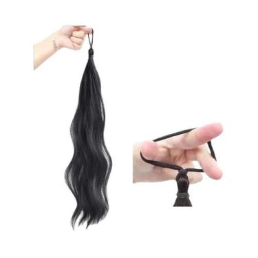 Imagem de Extensões De Cabelo Sintético Em Rabo De Cavalo Ondulado Com Faixa Elá