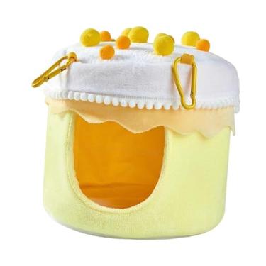 Imagem de Fxzqgnh Cama Autoaquecida para Papagaios, Rede de Lã Macia para Pendurar, Ideal para Aquecer Papagaios E Chinchilas Durante O Inverno, Amarelo E Branco