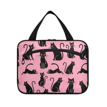 Imagem de Burbuja Saco de Higiene Pessoal de Viagem com Gancho para Gato Preto, Impermeável Organizador de Cosméticos para Artigos de Higiene Pessoal para Mulheres, G