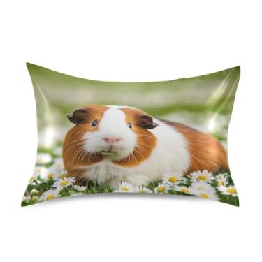 Imagem de Fronhas de travesseiro floral fofo marrom animal floral cetim refrescante king queen padrão capas de travesseiro personalizadas cama macia tamanho queen 76.2 cm x 50.8 cm