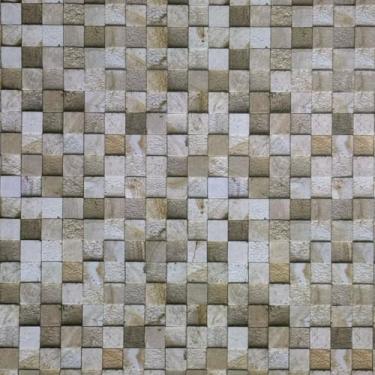 Imagem de Papel de Parede Adesivo Lavável Texturizado Pastilhas Banheiro Cozinha Box Impermeável(QUERO 10M (2 ROLOS DE 5M),PASTILHA PEDRA)