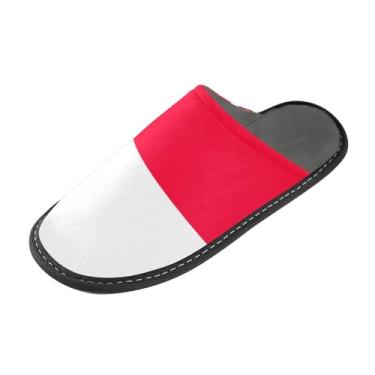 Imagem de Pantufas femininas felpudas e fofas para casa, bandeira de Singapura, espuma viscoelástica antiderrapante, tamanho 4-5, Bandeira de Singapura, 5.5-6 Wide