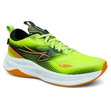 Imagem de Tênis SOFT Esportivo, Cabedal Sintético com Mesh Respirável, Palmilha Anatômica EVA, Solado Micro Expandido, Amarelo Laranja Preto, 980g (Amarelo limão, BR, Adulto, Numérico, 38)