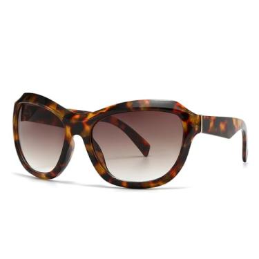 Imagem de Óculos de Sol Grandes com Estampa de Leopardo Degradê e Proteção UV400 para Esportes ao Ar Livre, Corrida e Ciclismo, MULTI