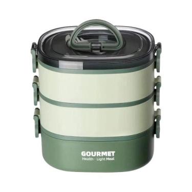 Imagem de Marmita Multi Camadas Grande Capacidade Segura Para Micro-ondas Contai