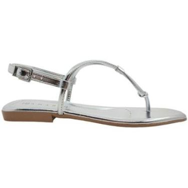 Imagem de Sandália Feminina Rasteira Casual Básica Dia a Dia Passeio Trabalho Metalizada Conforto Ramarim 2421-Feminino