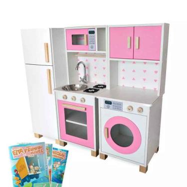 Imagem de Kit Mini Cozinha Infantil com Geladeira e Máquina de Lavar - Eita Casa
