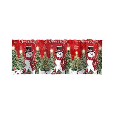 Imagem de Cortina De Natal Com Bolsa Para Varão, Decoração De Janela Para Sala D