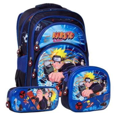 Imagem de Bolsa Escolar Masculina Juvenil Naruto Costas Grande Estojo - TOYS 2U