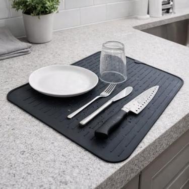 Imagem de Tapete Escorredor de Silicone 40 cm – Protege a Pia, Organiza e Acelera a Secagem