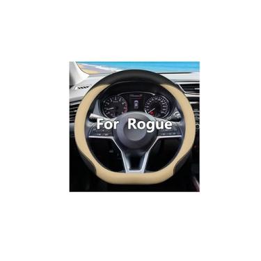 Imagem de OHHMNKK Capa de volante em forma de D para Nissan (bege, forma D)