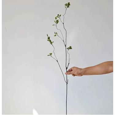 Imagem de Eiyye Pacote com 5 hastes de folhas verdes artificiais de eucalipto para decoração de vaso de casamento, casa e escritório, decoração floral, 57 cm