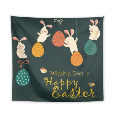 Imagem de Tapeçaria Happy Eastes Wall 150x130cm de fibra de microtecido