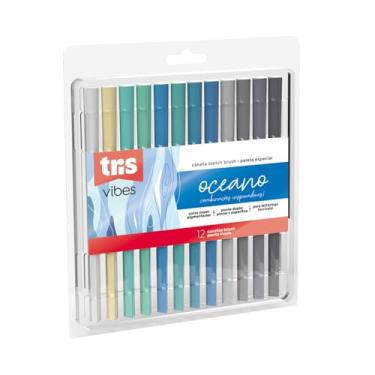 Imagem de Hidrocor Tris Vibes Sketch Oceano 12 Cores, Multicolorido, 610825