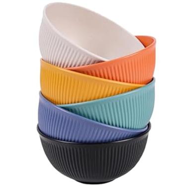 Imagem de XILEDUO Tigelas de cereais de palha de trigo inquebráveis, 680 g, conjunto de 6 laços, reutilizáveis e leves, tigelas de sopa e salada para micro-ondas e lava-louças, para lanches, macarrão de arroz