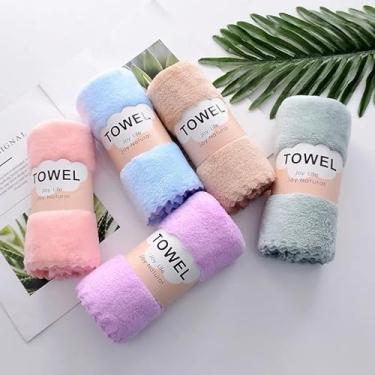 Imagem de Pacote com 5 toalhas, uso diário, textura macia, multiuso para casa e viagens, fácil de limpar (5 cores (12,7 cm no total))
