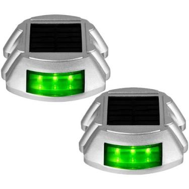 Imagem de Tacha Sinalizadora Viaria Solar Kit 2 Uni Sinalizaçao Rodovia Estrada 