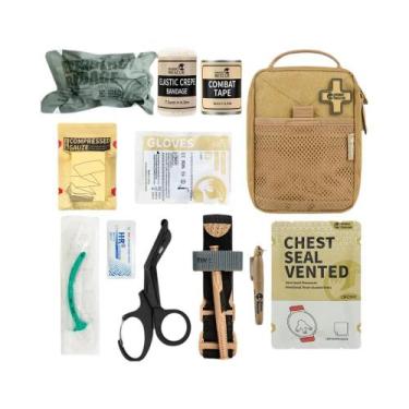 Imagem de Kit De Primeiros Socorros Khaki RHINO RESCUE IFAK Pouch Molle Médico P