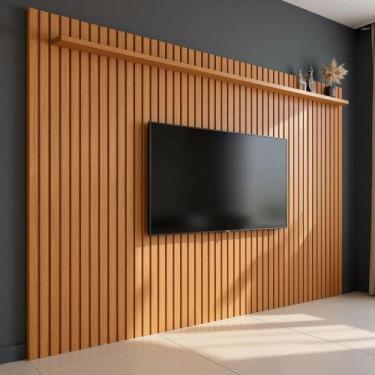 Imagem de Painel Ripado Para TV Até 75 Polegadas Sala Nature Versátil - Repleta,