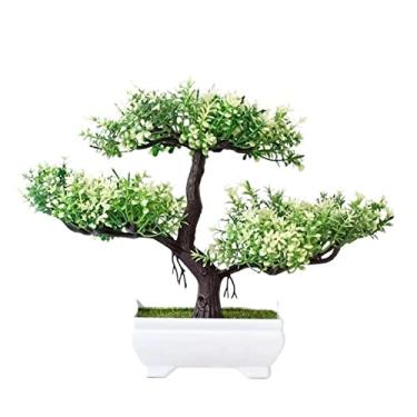 Imagem de Bonsai artificial plantas plásticas artificiais bonsai pequeno vaso de árvore planta falsa vaso flor casa quarto decoração de mesa jardim arranjo ornamentos simulação bonsai árvores