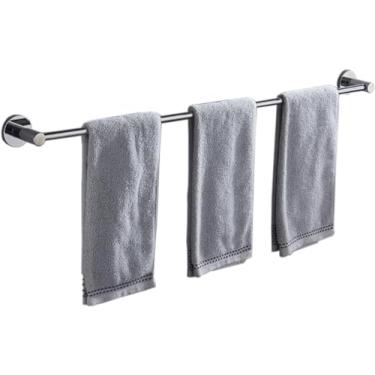 Imagem de 3FLQOOPP Toalheiro toalheiro grande toalheiro 30-120 cm suporte de toalha único para banheiro cozinha toalha de chá gancho de toalha de aço inoxidável polido suporte de toalha de banho prata 60